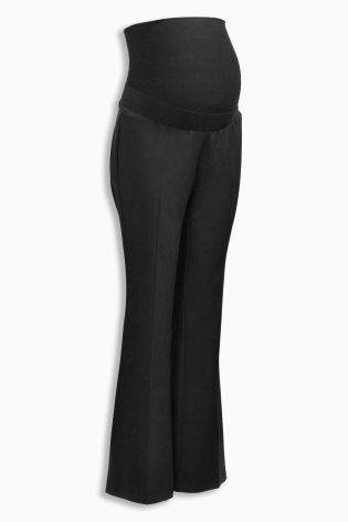 Black Over The Bump Boot Cut Trousers